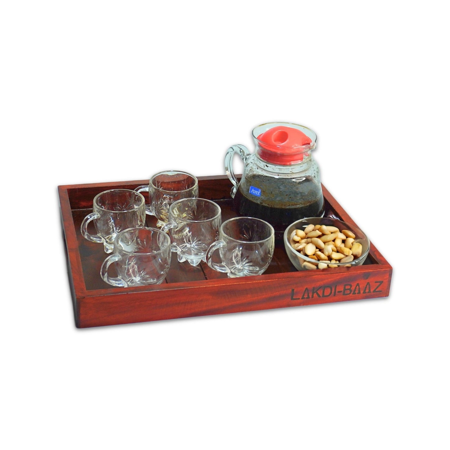 Buy Lakdi-Baaz| Premium Wooden Serving Tray Large Teak(16 X 12 Inch)