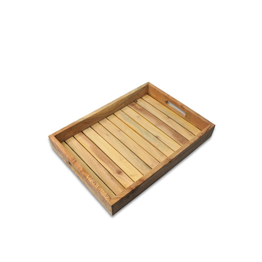 Buy Lakdi-Baaz| Premium Wooden Serving Tray Medium Natural(13 X 10 Inch)