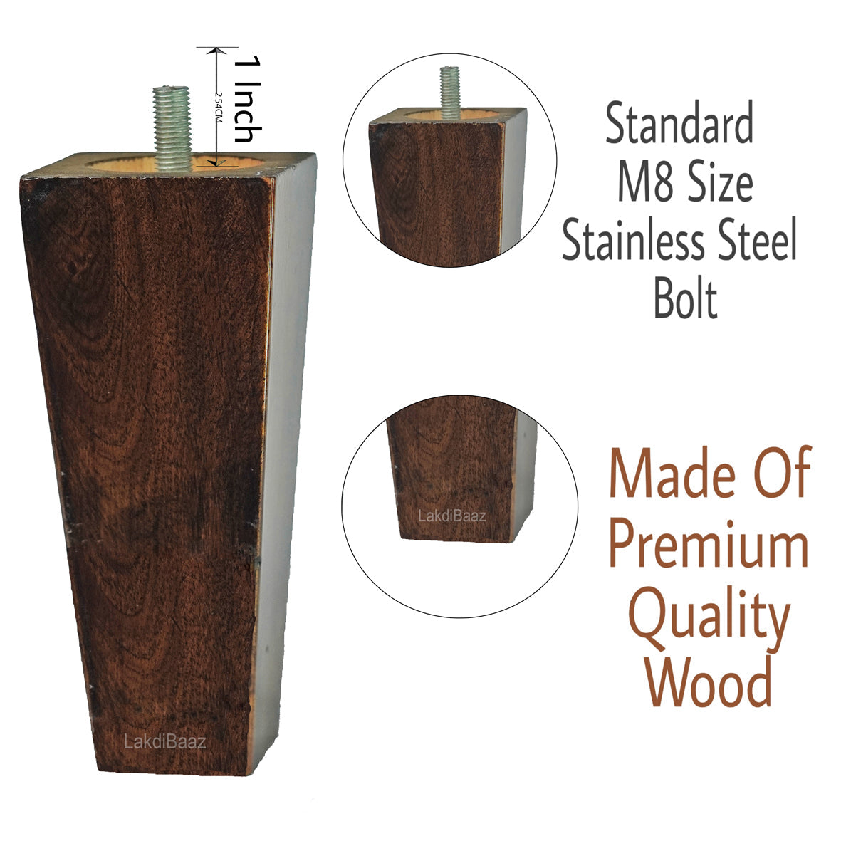 Buy Wooden Square Leg for Sofa and Furniture