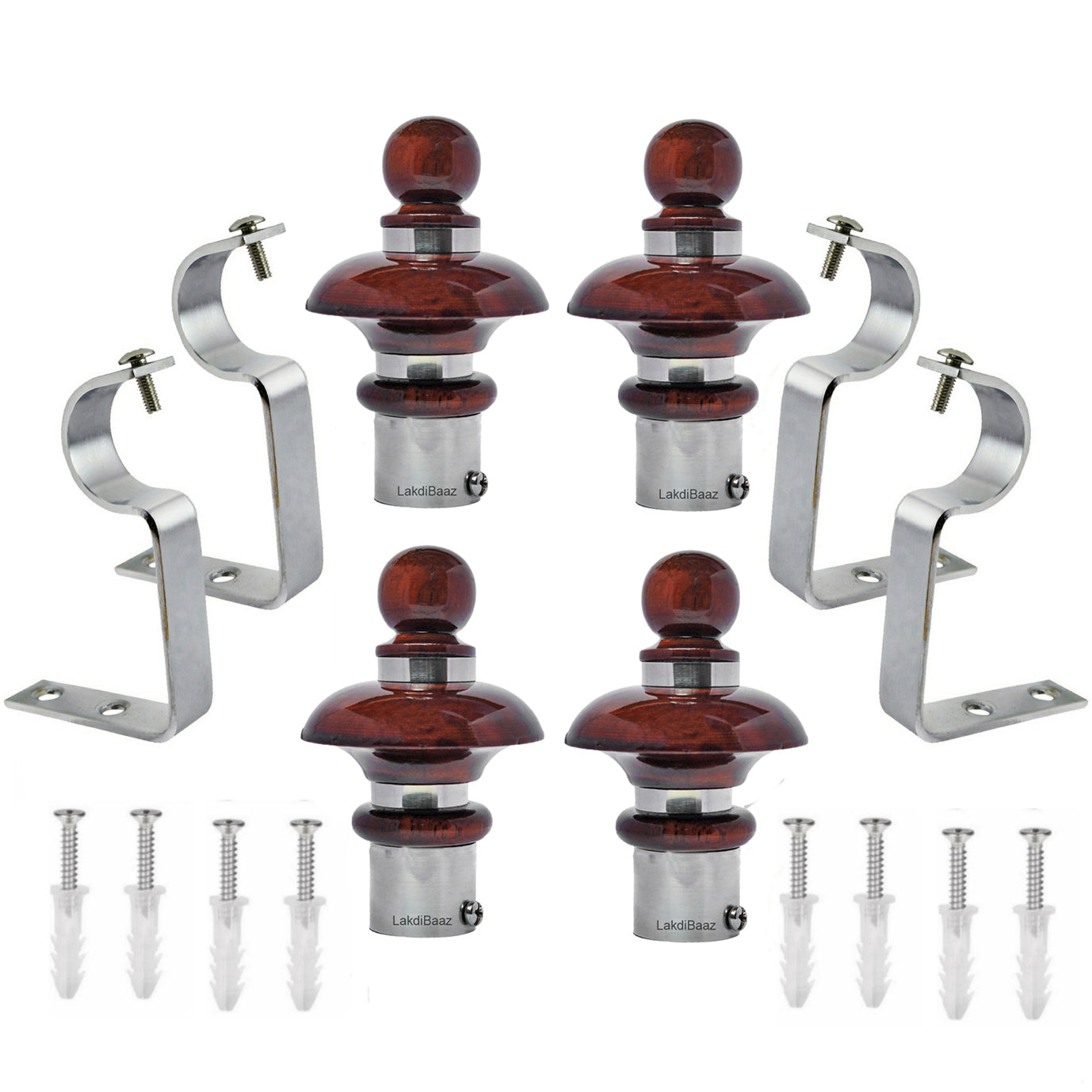 Buy Paras Wooden Curtain Finials with Bracket